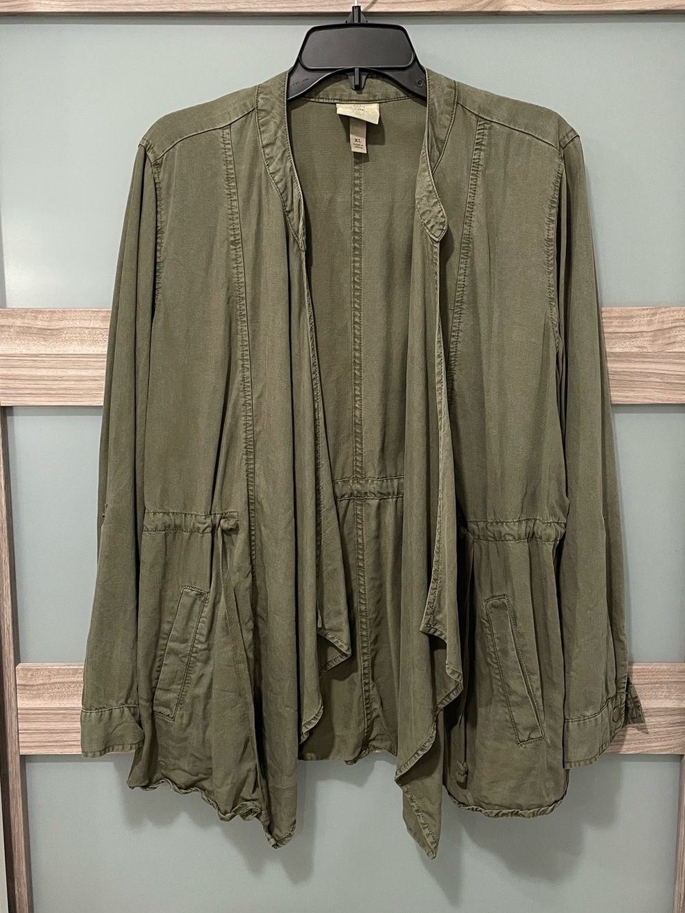 KNOX ROSE Open Front Drape Utility Jacket - Picture 1 of 4